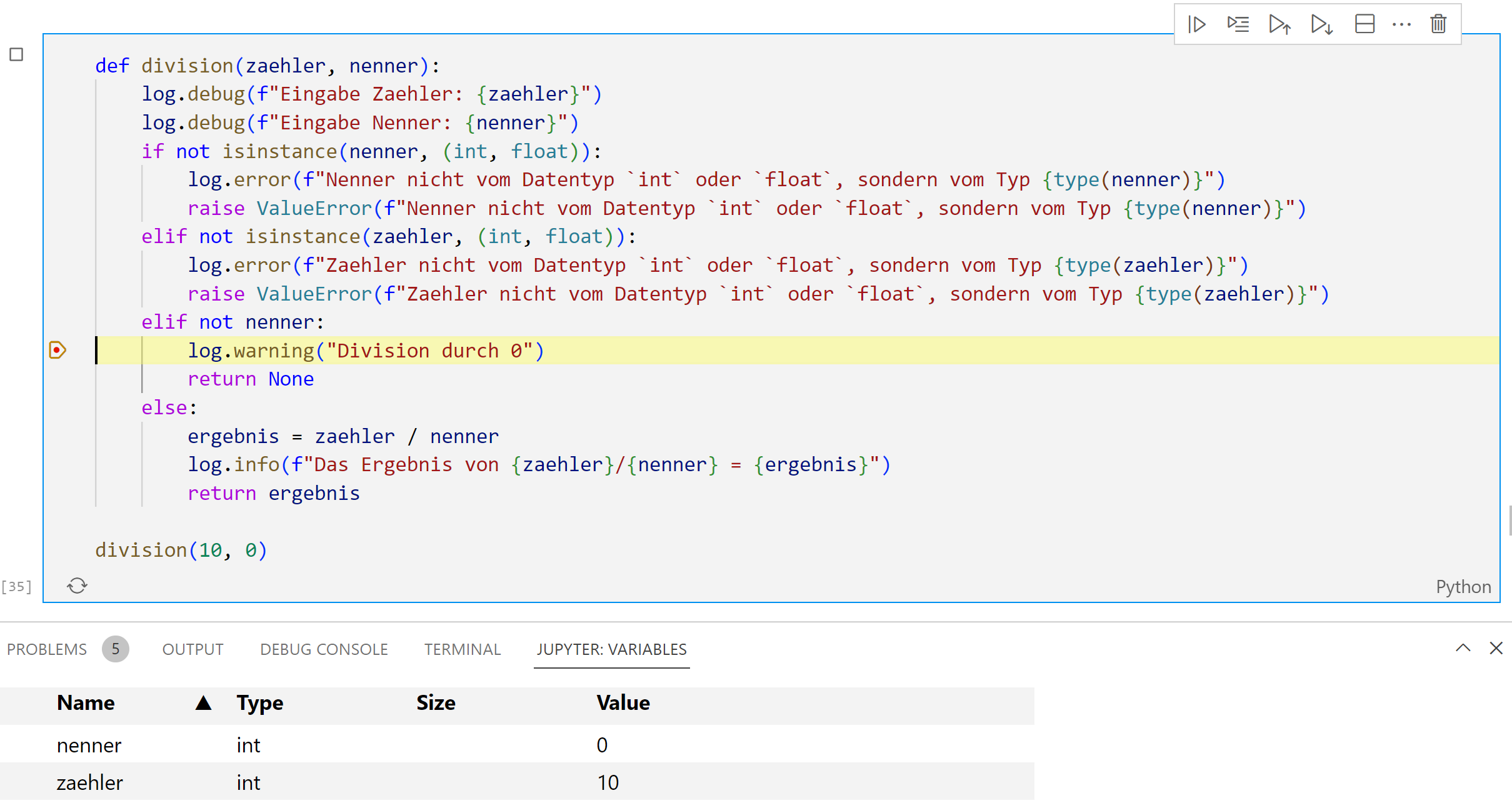 Debuggin in VS Code